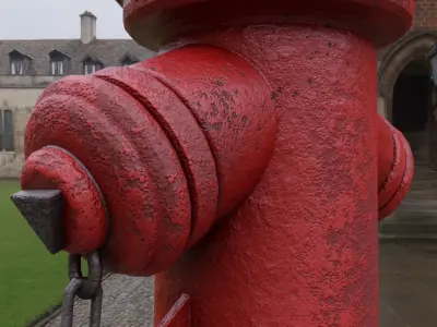 Fire Hydrant VAG 2 - Red and Rosty 1 -  Low-poly 3D model