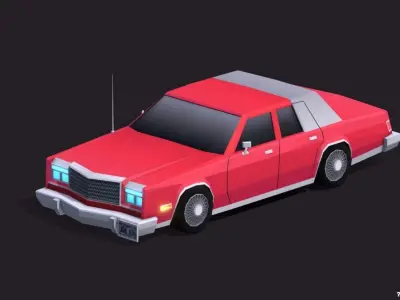 Cartoon Low Poly Chrysler New Yorker  Free low-poly 3D model