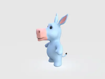 Little animal baby - Donkey cute - Character029  Low-poly 3D model