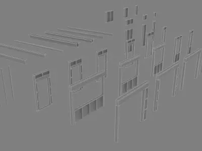 Prefab Timber Frame Wall Panels Modular Construction Kit 3D model