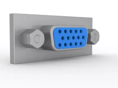 VGA Port Low-poly 3D model