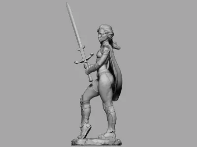 Swordwoman 3D print model