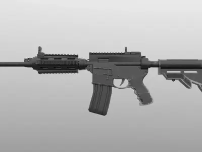 4K textures Carbine M4A1 Low-poly 3D model