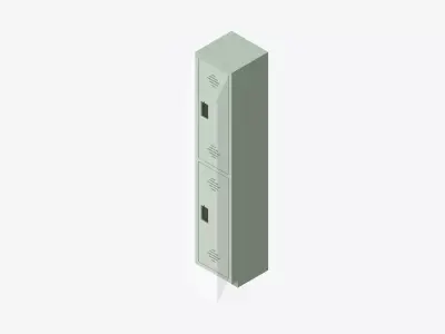 Locker - Plastic - Locka - Classic - Double Tier Low-poly 3D model