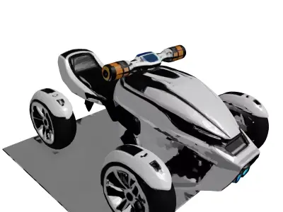 Futuristic Hoverbike Handlebar 3D Model 3D model