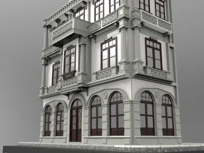 Old Istanbul City Building 001 3D model