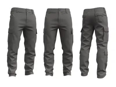 Male Tactical Cargo Pants - Marvelous Designer 3D model