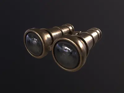 Old Binoculars 3D Model Low-poly 3D model