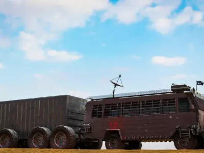 Apocalyptic Bus 3D Vehicles Low-poly 3D model