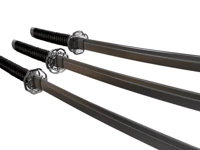 Katana samurai sword 3D model 5