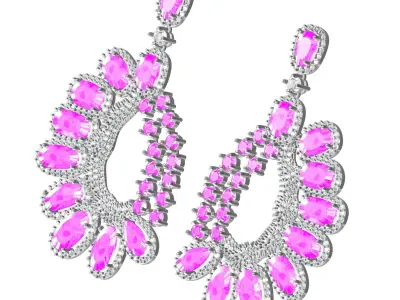 Antique Art Deco Style Earring 5 3D print model