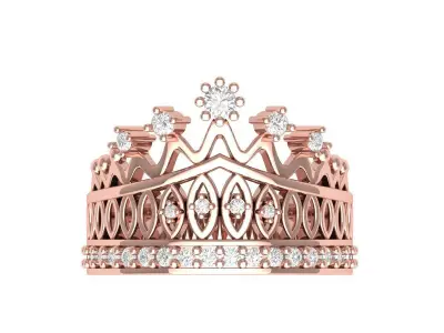 Crown Ring 3D print model