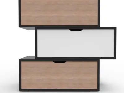 Cabinet drawer chest of drawers Low-poly 3D model