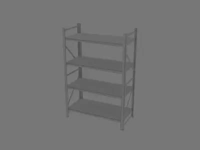 Industrial Metal Shelf 3D model