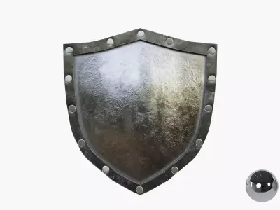 Knght Metal Shield Low-poly 3D model