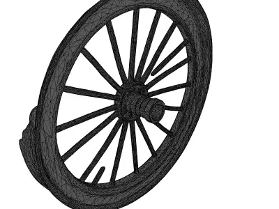 Rusty Metal Wagon Wheel 3D model