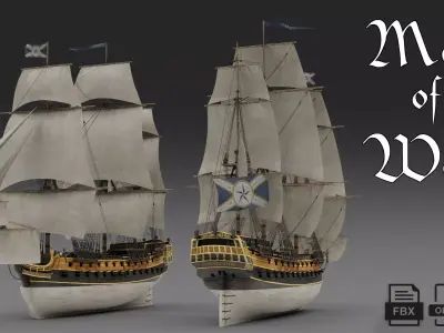 18th Century Man of War 3D model