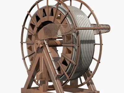 Rusty Metal Wheel Industrial Equipment 3D model