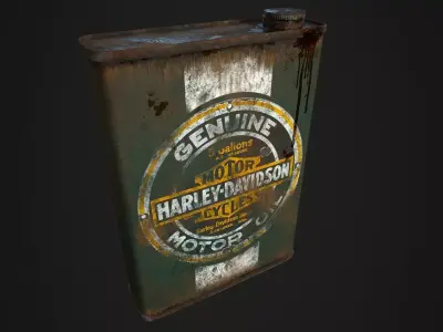 Old Oil Can Low-poly 3D model