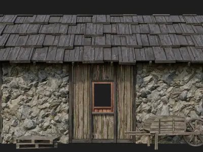 Old Medieval Building 4K Textures GameReady 125 Low-poly 3D model