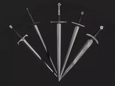 PSX - PS1 - Swords Pack - Low Poly Low-poly 3D model