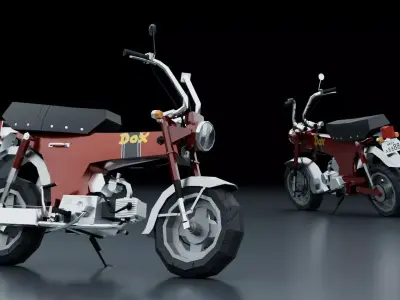 Low Poly honda dax50 4mini 69 FBX Free 3D model