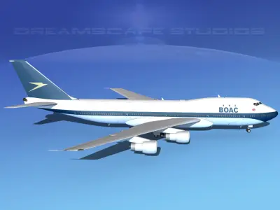 Boeing 747-100 Jumbo Jet BOAC 3D model