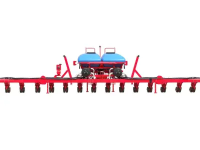 Trailed Seed Drill Low-poly 3D model