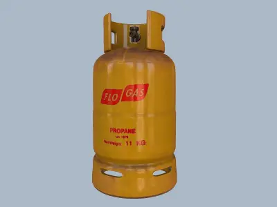 Gas Cylinder Yellow Low-poly 3D model
