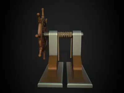 Ship Wheel Low-poly 3D model