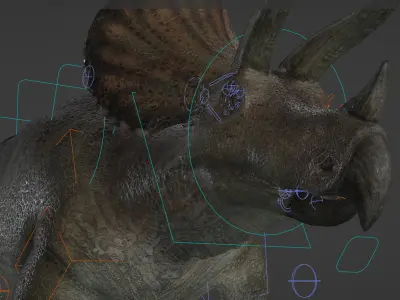 Triceratops Low-poly 3D model 2