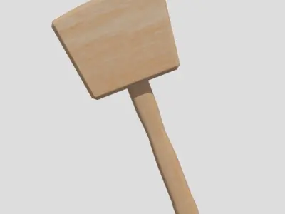 Wooden Hammer Low-poly 3D model purchase