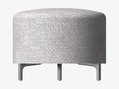 Furniture - Sofa - Contemporary - Snow - Footstool Round Low-poly 3D model