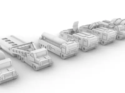 Miniature Trucks Pack 3D print model