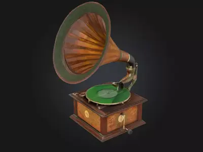 Gramophone Charm  Vintage Elegance in Sound and Style 3D model