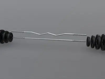 PBR Adjustable Barbell Set A2 Low-poly 3D model