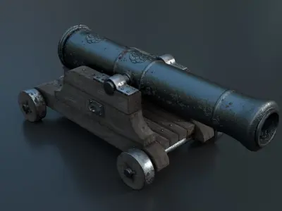 Medieval Cannon PBR 3D model