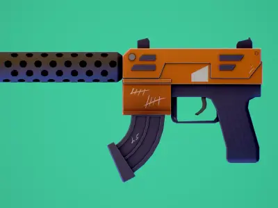 Stylized SMG fun Low-poly 3D model
