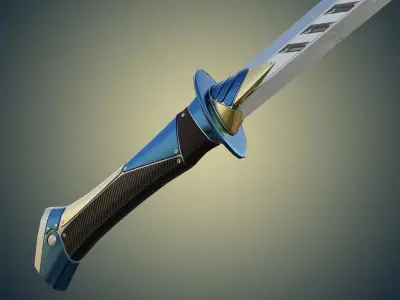 Vibrosonic katana Low-poly 3D model