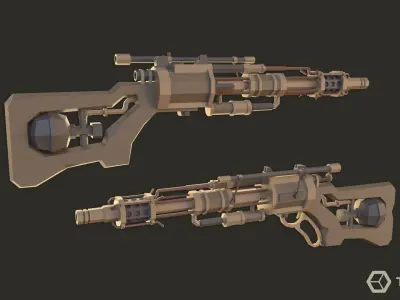 Steampunk Weapons LowPoly Pack Low-poly 3D model