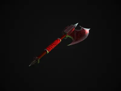Blood axe Low-poly 3D model