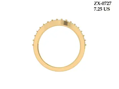 Solitaire Wedding Band 3D print model 6