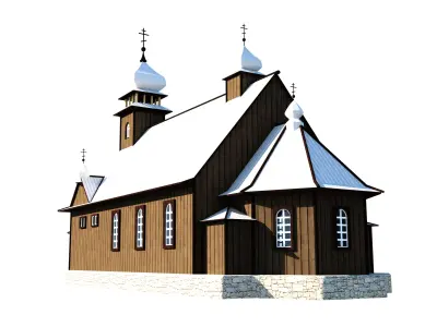 Ukrainian Greek Catholic Church Reconstruction Low-poly 3D model