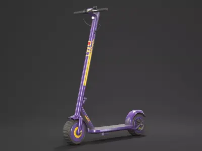 Sharing Rental Electric Scooter Low Poly PBR Low-poly 3D model