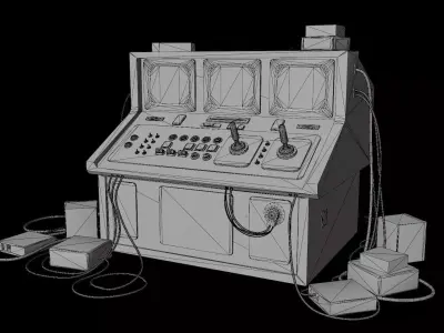Control Console or Terminal Low-poly 3D model