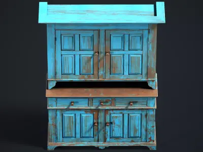 Old Cabinet Low-poly 3D model