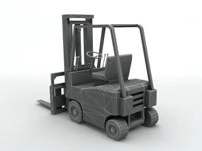 Forklift truck Low-poly 3D model shop