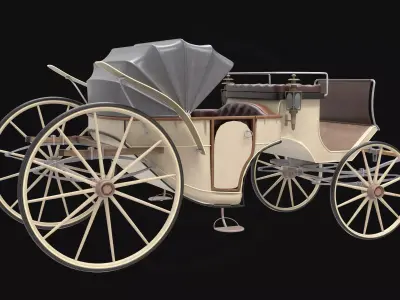 3D Model Luxury Antique Horse-Drawn Vehicle 3D model