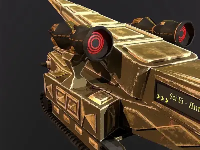 Sci Fi Anti Aircarft Free low-poly 3D model