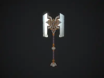 StylizedAxe Low-poly 3D model